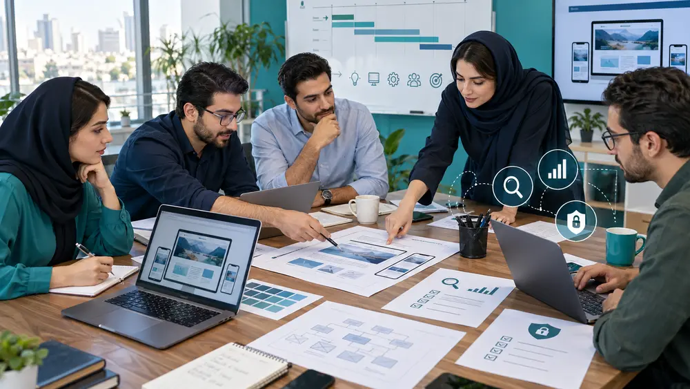 جلسه برنامه ریزی برای طراحی سایت اختصاصی