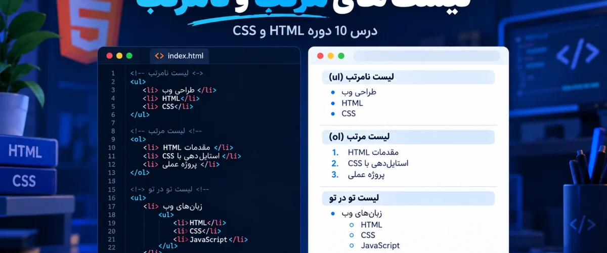 آموزش لیست های مرتب و نامرتب در HTML