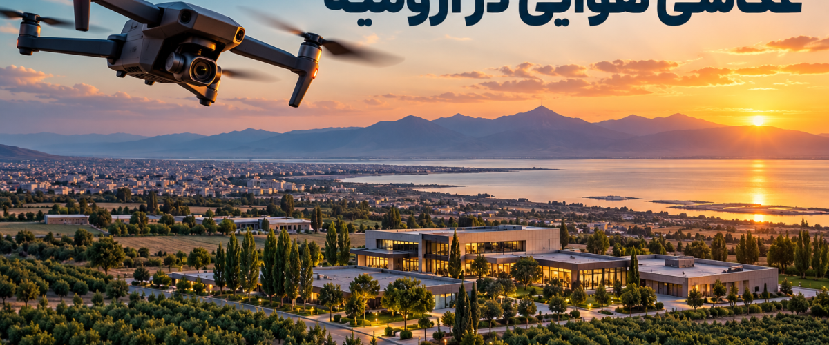 تصویر مفهومی عکاسی هوایی در ارومیه با پهپاد برای معرفی مجموعه های تجاری