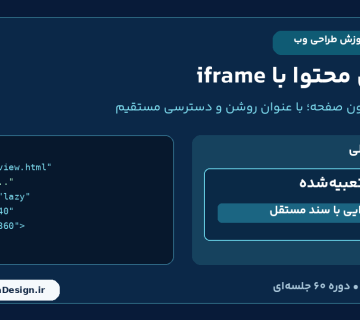 آموزش فارسی iframe در HTML؛ نمایش یک صفحه مستقل درون صفحه دیگر در درس 18